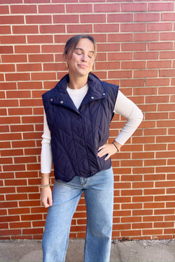 Quilted Button Up Vest