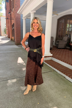 Animal Print Fit And Flare Skirt