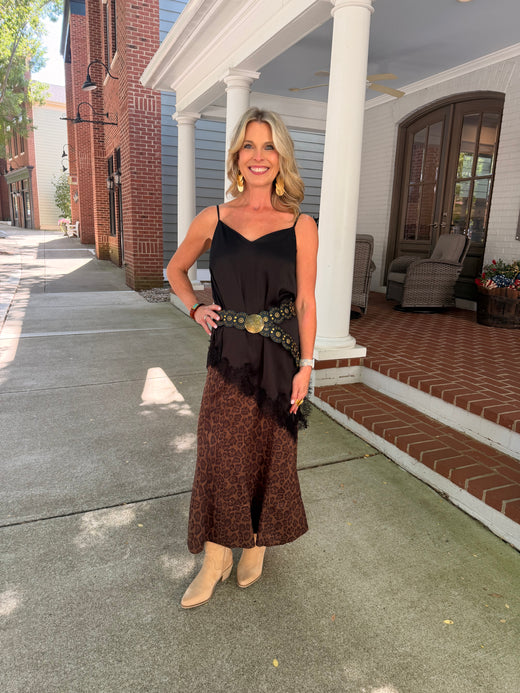 Animal Print Fit And Flare Skirt
