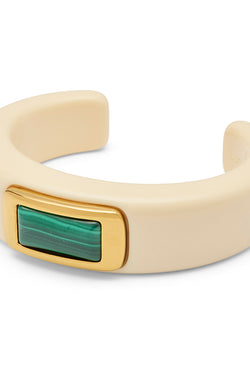 Lucas Jack Ivory Resin & Malakite Cuff