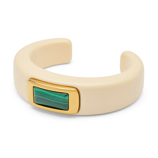 Lucas Jack Ivory Resin & Malakite Cuff