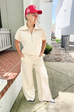 Spanx, Air Essentials French Ribbed  Wide Leg Pants