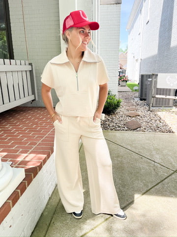 Spanx, Air Essentials French Ribbed  Wide Leg Pants