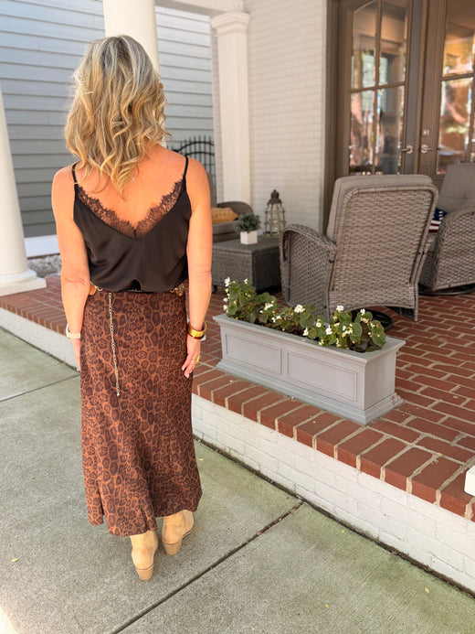 Animal Print Fit And Flare Skirt