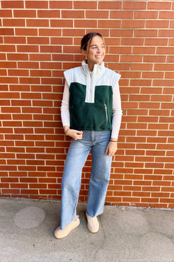 Colorblock Fleece Puffer Vest