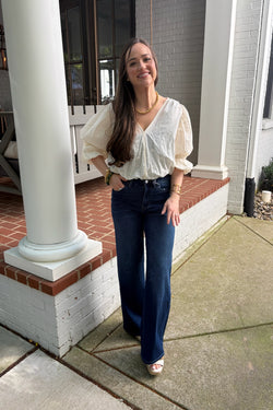 High Rise  Dark Wide Leg JeansI