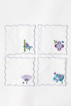 Scalloped Linen Cocktail Napkins