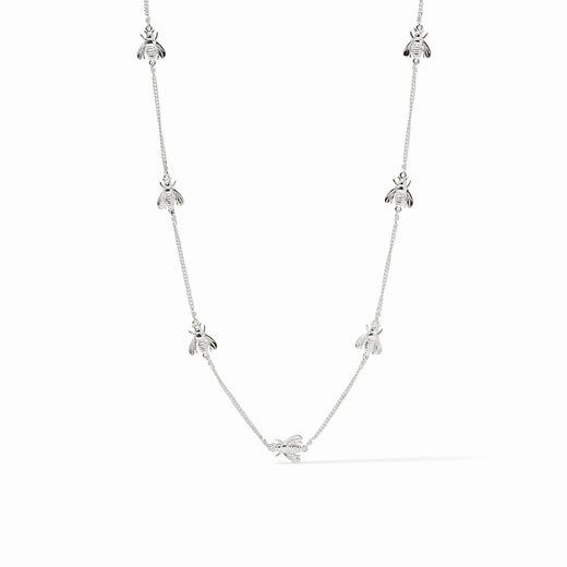 Julie Vos, Bee Delicate Station Necklace - Silver