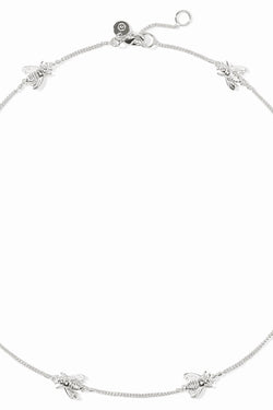 Julie Vos, Bee Delicate Station Necklace - Silver