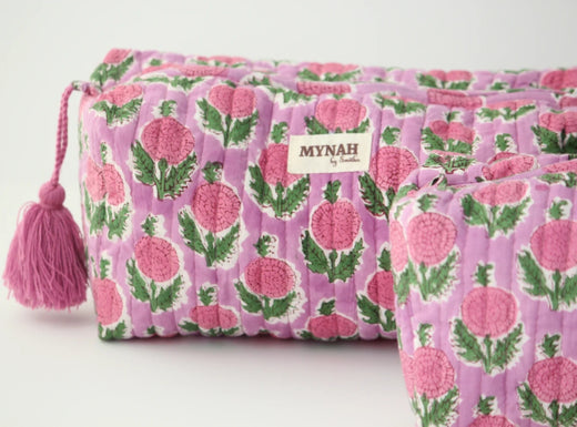 Mynah Quilted Travel/Cosmetic Bag