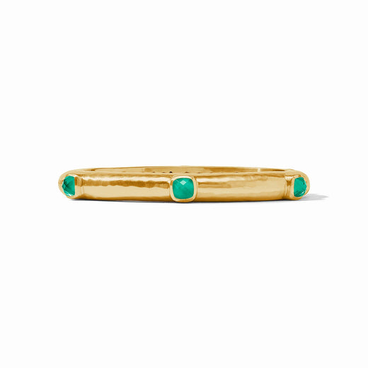 Julie Vos, Catalina Hinge Bangle - Iridescent Emerald Green