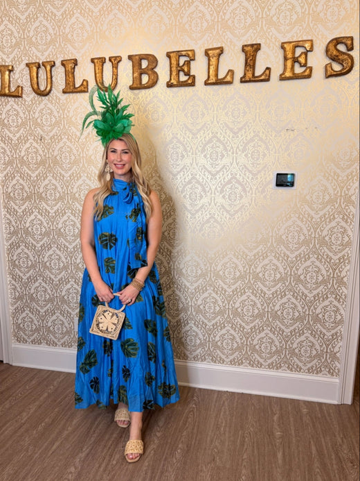 Leaf Print Halter Dress