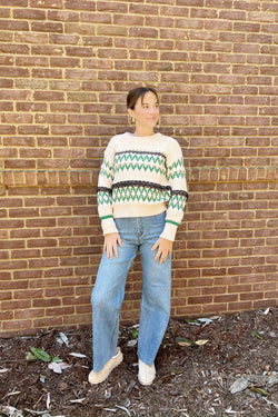 Multi Color Aztec Pattern Sweater Top