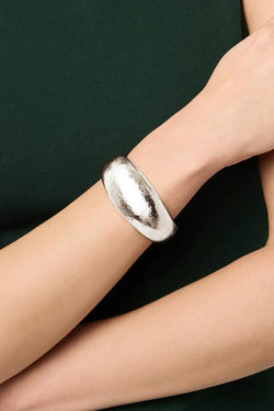 Julie Vos, Catalina Statement Hinge Bangle - Silver