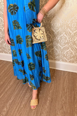 Leaf Print Halter Dress