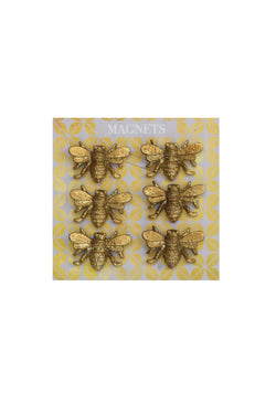 Pewter Bee Magnets on Card, Set of 6