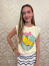 Printed Sleeveless Soleil Tee