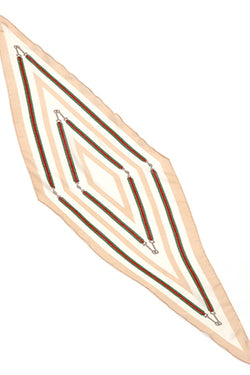 Horsebit Strap Print Diamond Shape Scarf