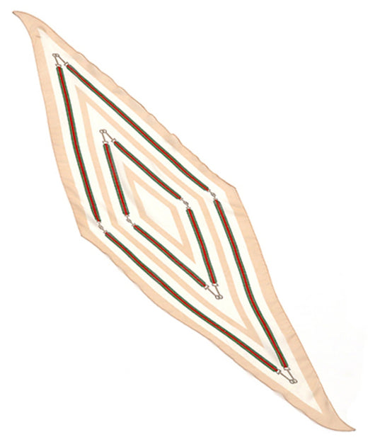 Horsebit Strap Print Diamond Shape Scarf