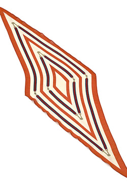 Horsebit Strap Print Diamond Shape Scarf