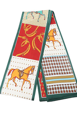 Horse Block Print Narrow Scarf
