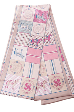 Equestrian Theme Print Narrow Scarf