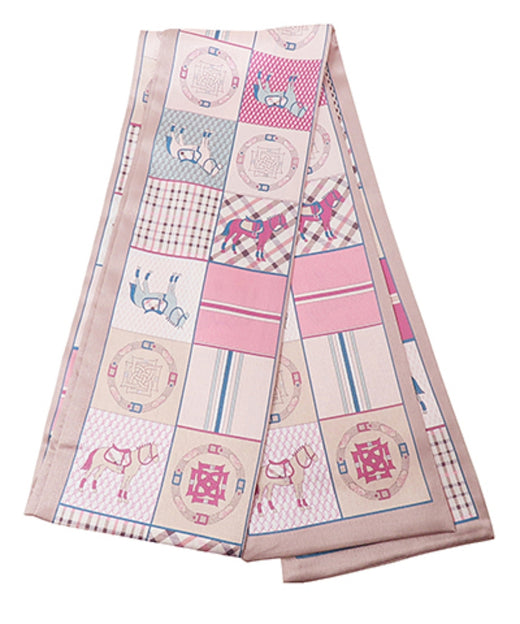 Equestrian Theme Print Narrow Scarf