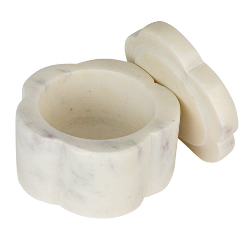 Marble Scalloped Stackable Pinch Pots w/ Lid