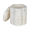 Marble Scalloped Stackable Pinch Pots w/ Lid