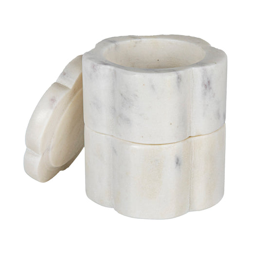 Marble Scalloped Stackable Pinch Pots w/ Lid