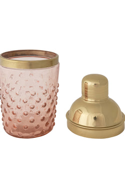 14 oz. Stainless Steel & Hand-Blown Glass Hobnail Cocktail Shaker