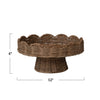 Decorative Hand-Woven Rattan Scalloped Footed Pedestal