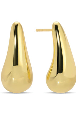 Narrow Teardrop Stud Earrings