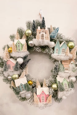 Cody Foster Frosted Village Wreath