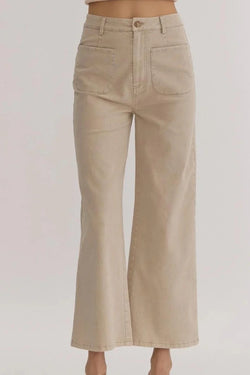 Cropped Wide Leg High Waisted Pants