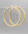 Round Worn Gold Tube Hoops