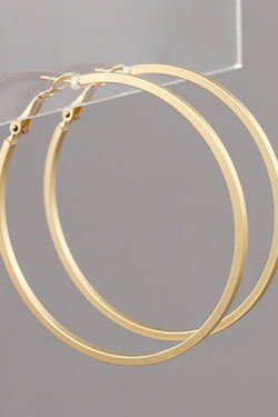 Thin Matte Gold Circle Hoops