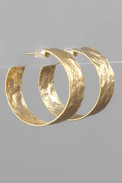 Hammered Flat Hoops