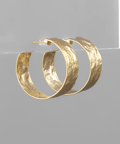 Hammered Flat Hoops