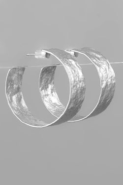 Hammered Flat Hoops