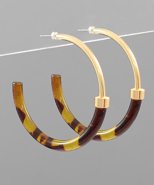 Half Acrylic Hoop Earrings