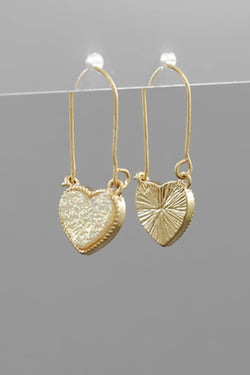 Heart Shape Druzy Hoops