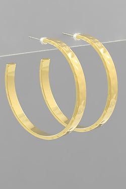 Hammered Gold Dipped Hoops