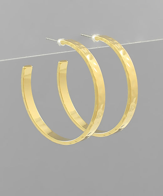 Hammered Gold Dipped Hoops