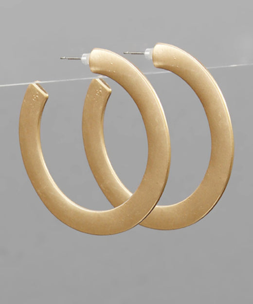 Matte Gold Satin Hoops