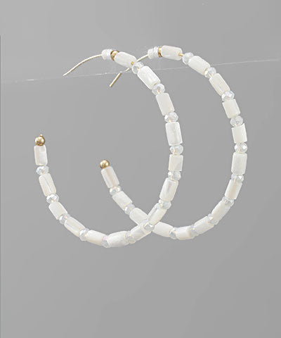 Glass Bead & Pearl Hoop