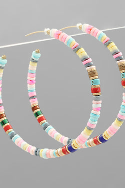 Heish Shell & Stone Bead Hoop