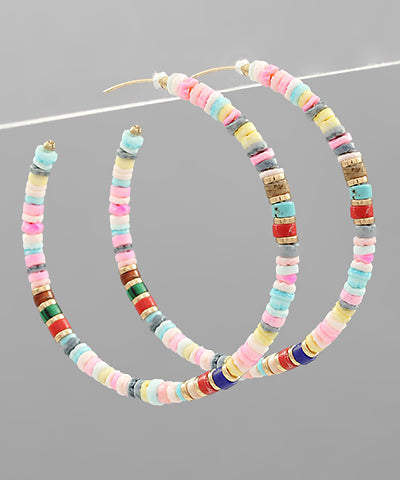 Heish Shell & Stone Bead Hoop