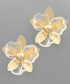Acrylic & Metal Flower Earrings