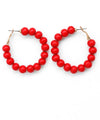 Colored Wood Beaded Hoops